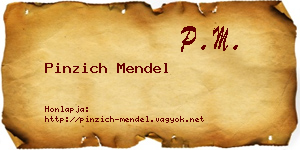 Pinzich Mendel névjegykártya